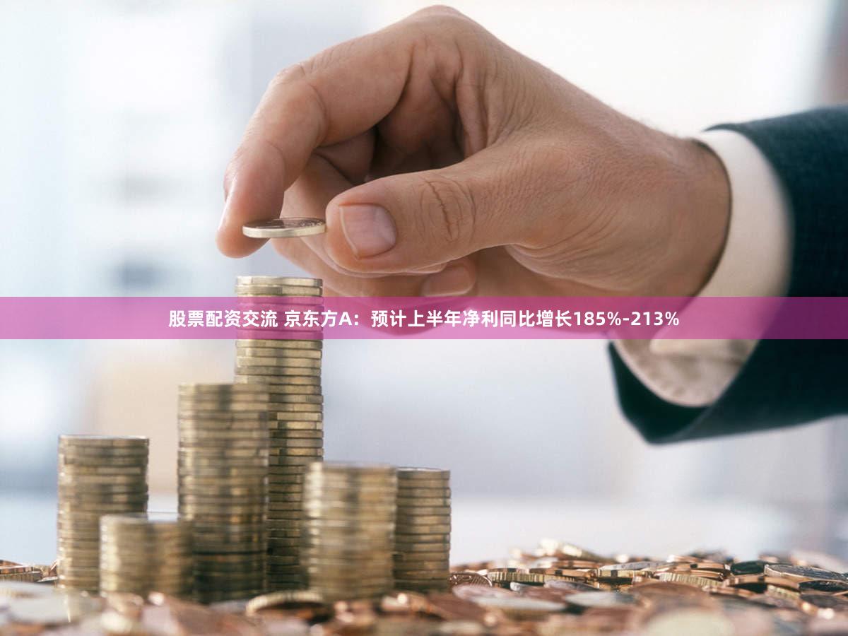 股票配资交流 京东方A：预计上半年净利同比增长185%-213%