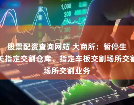 股票配资查询网站 大商所：暂停生猪有关指定交割仓库、指定车板交割场所交割业务